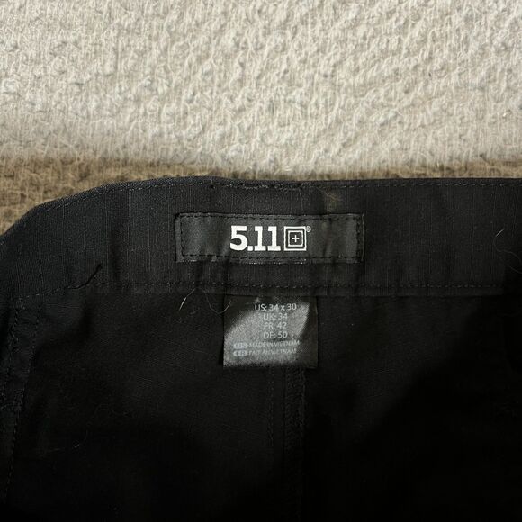 5.11 Tactical Cargo Pants  34x30 Black Ripstop Double Knee Utility 74273 019 -#2 - Picture 7 of 13